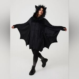 Torrid Black Bat Hooded Dress/Sweater